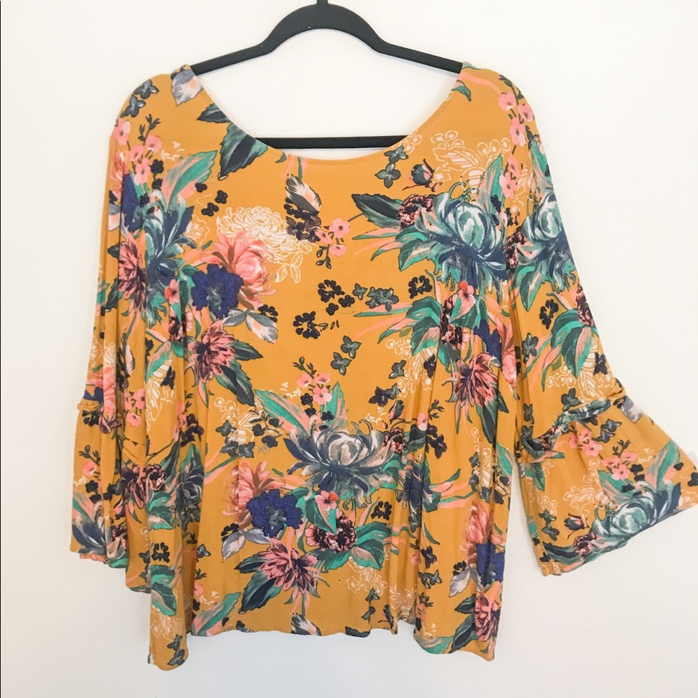 Mustard floral Blouse